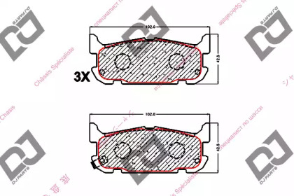 Комплект тормозных колодок DJ PARTS BP1680